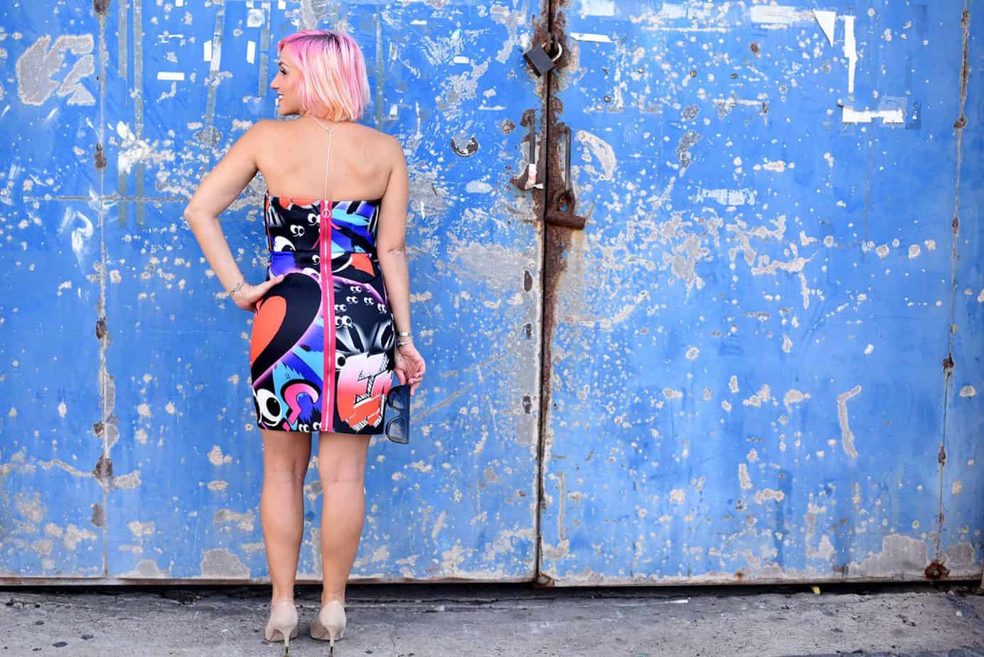 נעלי עקב שחור Castro שמלה צבעונית asos x the Emoji movie, מורן טרסוב, Moran Tarasov, צילום: לימור יערי - 7