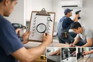 專業師傅檢查傢俬安裝品質，確保每個細節都符合標準.