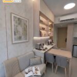 錦上路柏瓏客廳餐邊櫃訂造：採用 ENF 級環保生態防刮多層板打造的多功能餐邊水吧櫃，配備 LED 暖光展示架、石紋檯面與 DTC 緩衝門鉸。