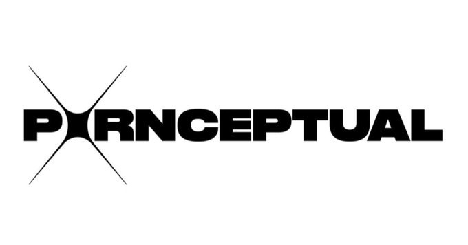 PORNCEPTUAL logo featuring bold typography and star-like design elements.