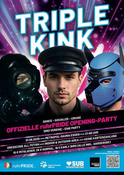 TRIPLE KINK, BDSM, Fisten, Assplay, XXL Toys, Schlösser, Community für Fister & Fistees, RuhrPride.