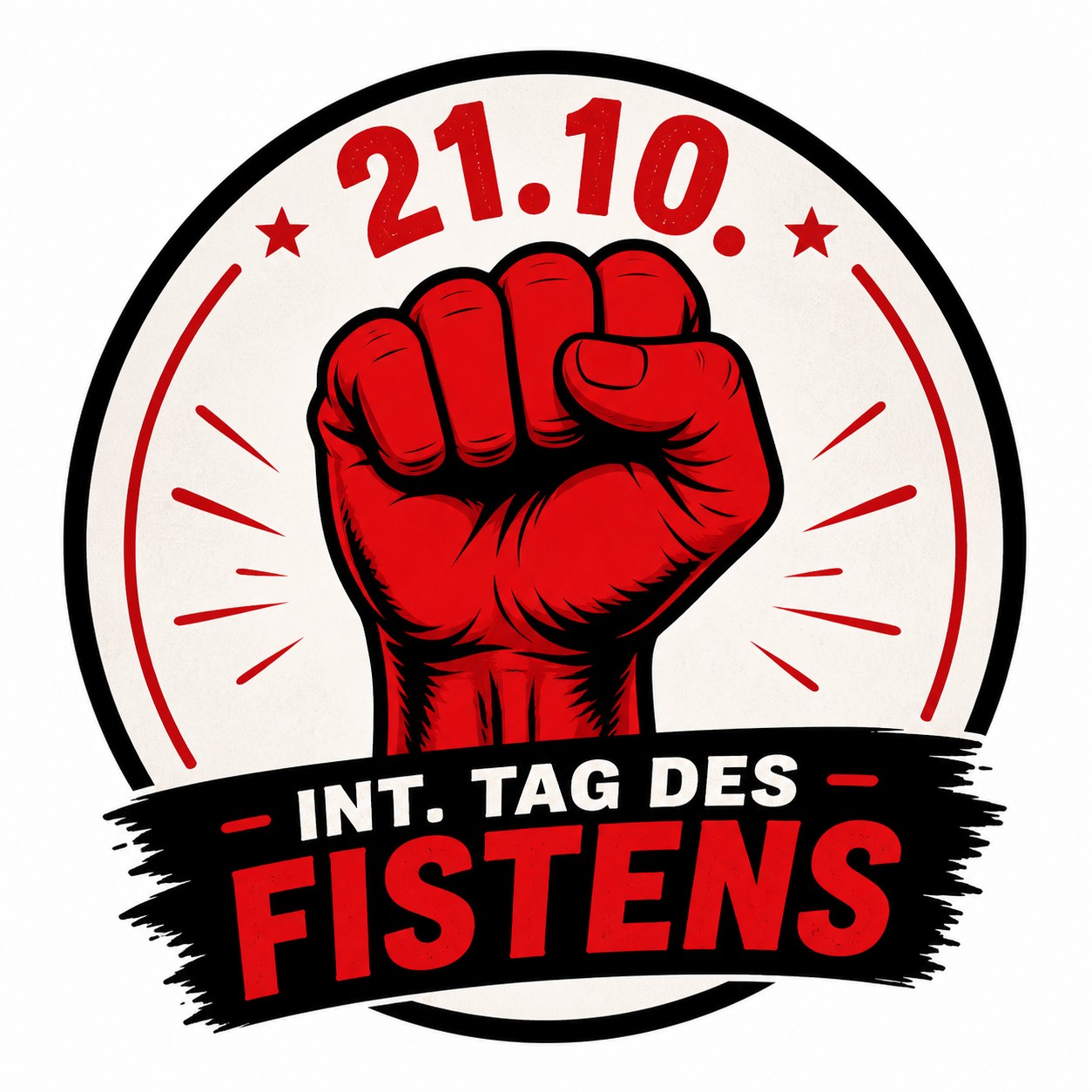 Illustration zum Internationalen Fisting Day mit einer Hand, die in eine herzförmige Umarmung passt, symbolisiert die Bedeutung von Vertrauen und Einvernehmen beim Fisting.