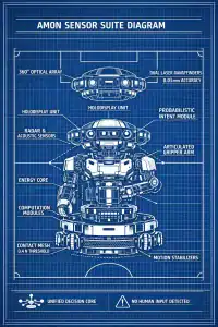 Diagram of Amon robotic referee system with sensors and modules for precise game law application.