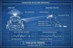 AI-powered robotic referee system applying laws of the game with terrifying accuracy.