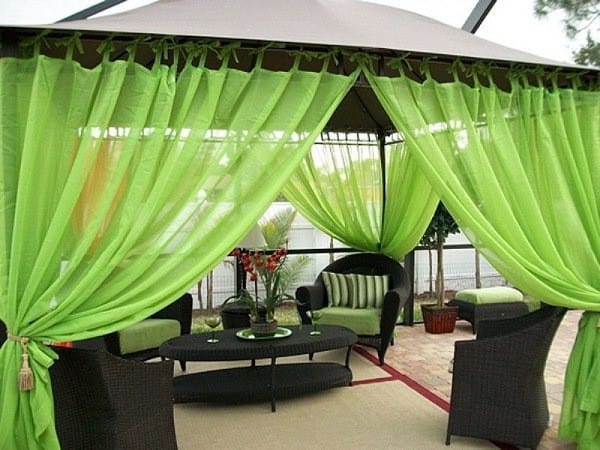 Kültéri kerti terasz függöny speciális színes nylon anyagból 2