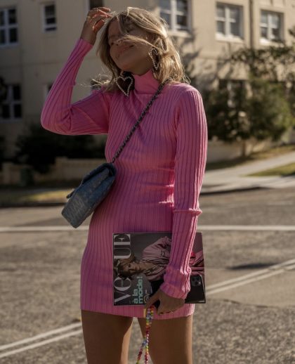 LIONESS Floyd Mini Dress - Pink (REVERSIBLE) - Image 4
