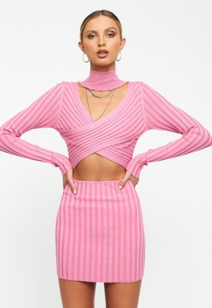 LIONESS Floyd Mini Dress - Pink (REVERSIBLE) - Image 6