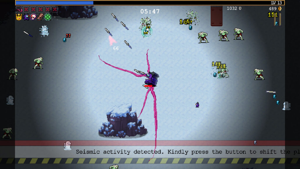 A screenshot of Vampire Survivors: Emergency Meeting 