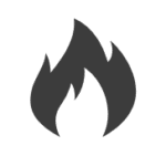 Solid black flame icon on a transparent background.