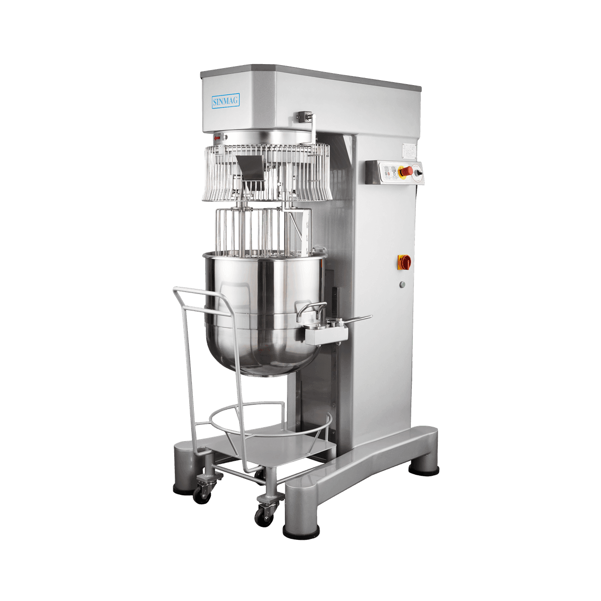 Sinmag SM-80LT planetary mixer with 80-liter stainless steel bowl for commercial bakeries