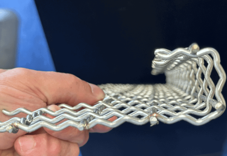 Folded woven wire mesh