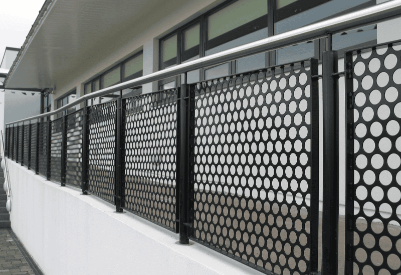 Perforated Balustrade infill in black finish