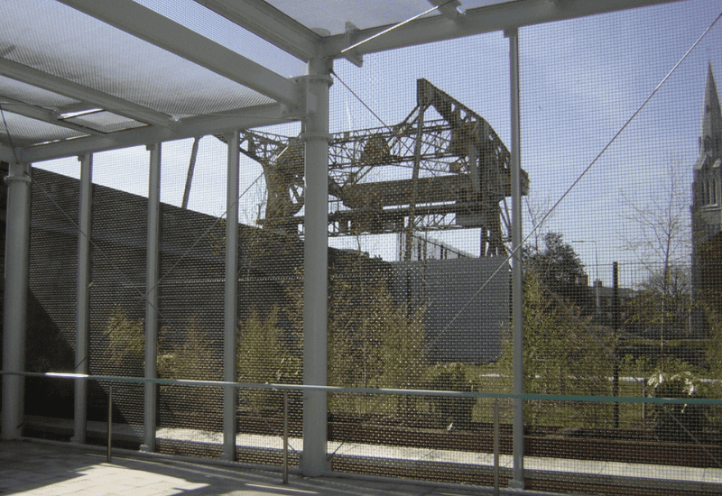 Graepels woven wire mesh enclosure high visibility our onto the surrounding area