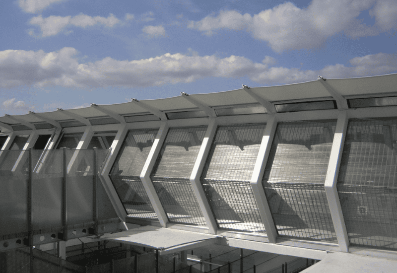 Woven wire infill panels used in cladding