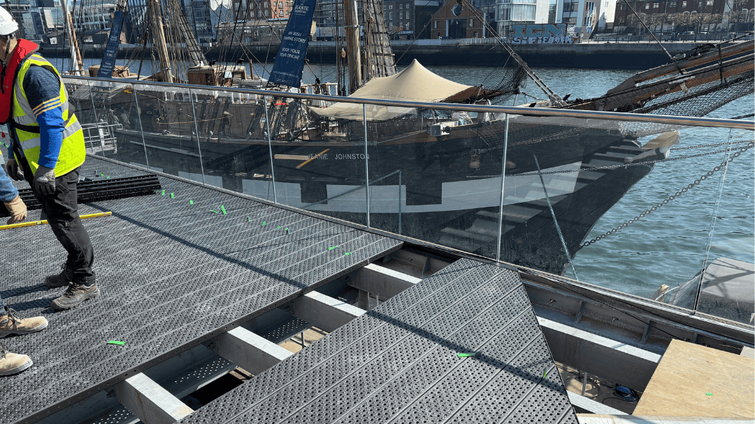 metal decking over river Liffey dublin