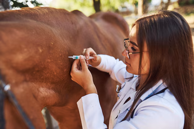 hacer inyeccion veterinaria examinando al caballo al aire libre granja dia 1040180 6969 1