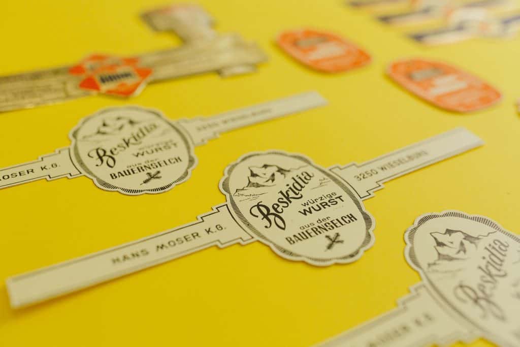 hauer labels geschichte original wurstetiketten