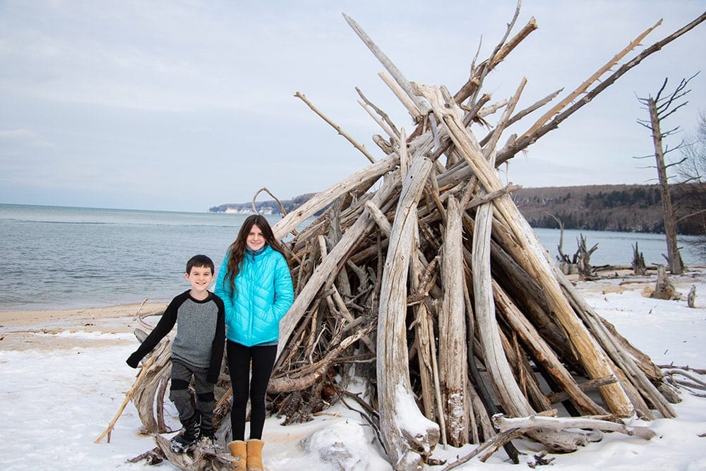 Exploring Michigan’s Upper Peninsula in Winter | A Fun Weekend Getaway We found a teepee on our Upper Peninsula winter getaway