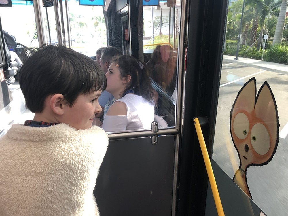 Universal Orlando Resort | The Ultimate Guide on a Budget On the shuttle bus at Universal Studios Resorts