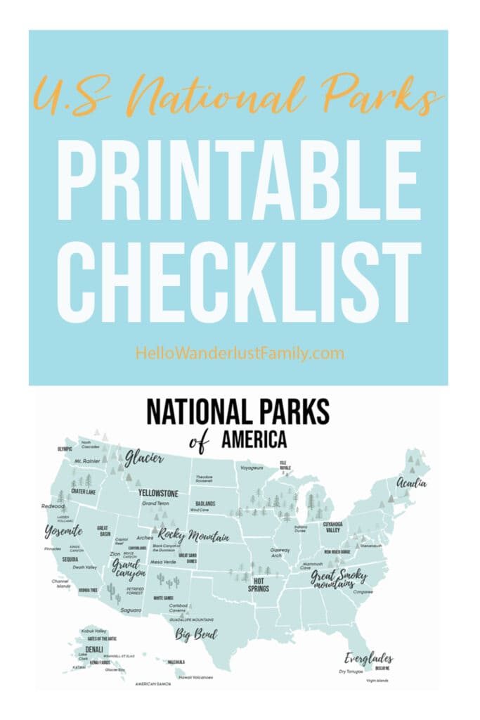 2025 U.S. National Park list by State (Free Printable Map & Checklist) national park list