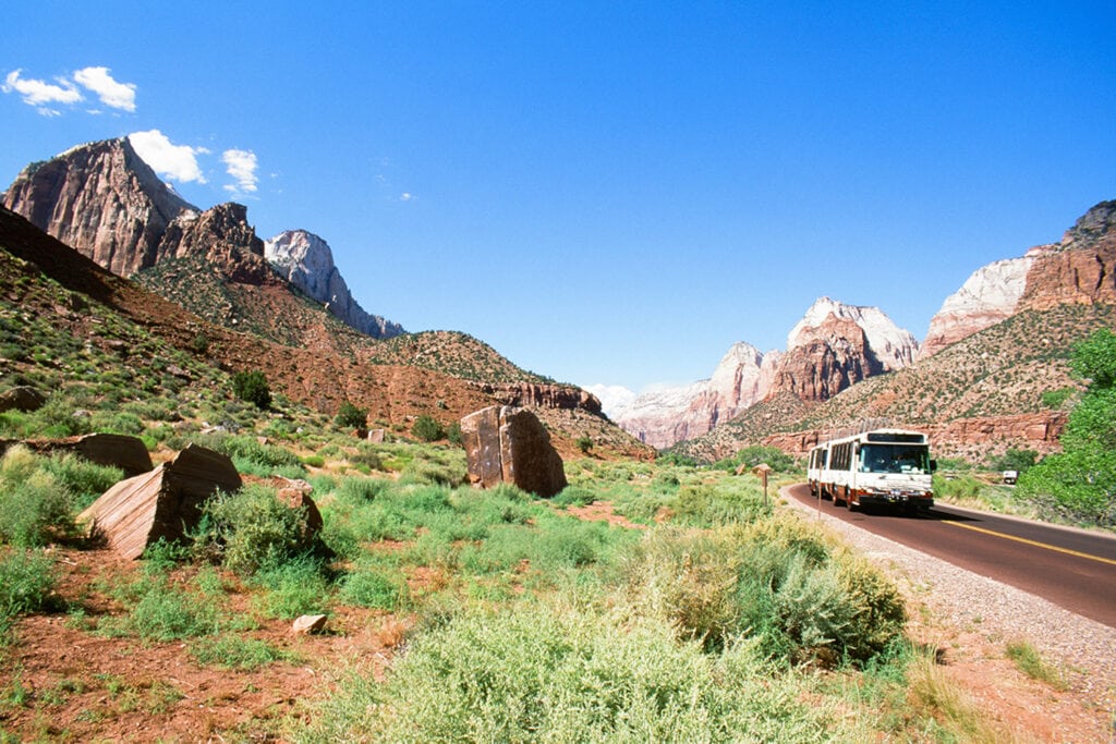 Your Epic 1 to 5 day Zion National Park Itinerary Awaits Zion National Park Shuttle: Convenient transportation option for visitors exploring the park's scenic roads and trails.