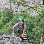 Teen just crossed the suspension bridge at NRocks Via Ferrata