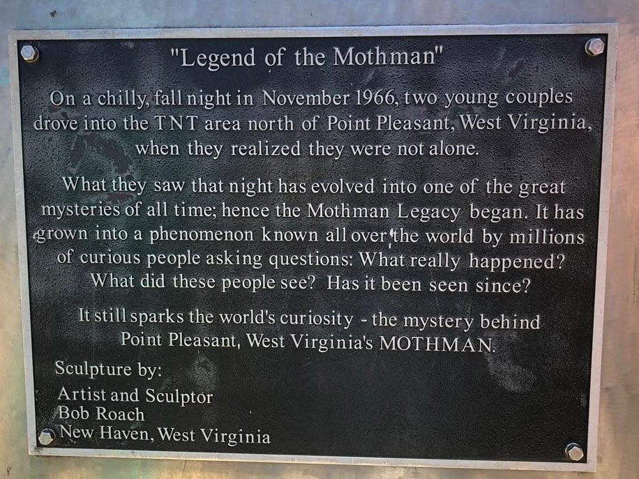 Is the Mothman Museum Worth Visiting? Is the Mothman Museum Worth Visiting? mothman statue plaque point pleasant