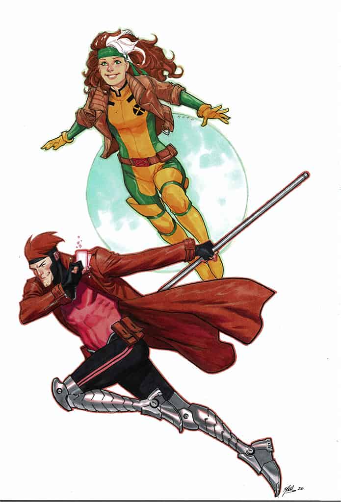 Hero Initiative comic charity art featuring female superhero with armor and male hero with prosthetic legs in action.