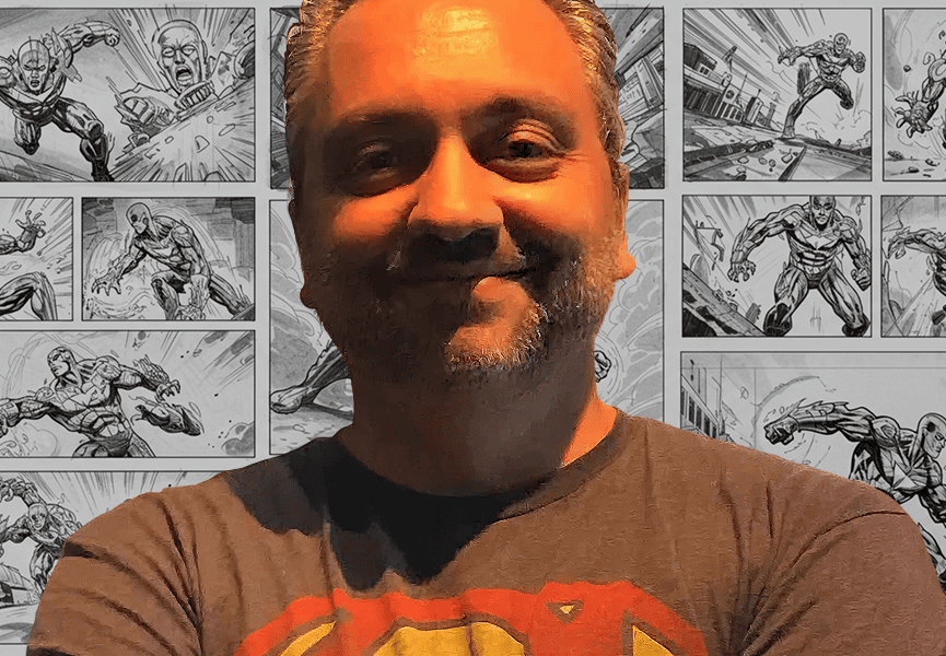 Hero Initiative comic art and charity logo for comic creators.