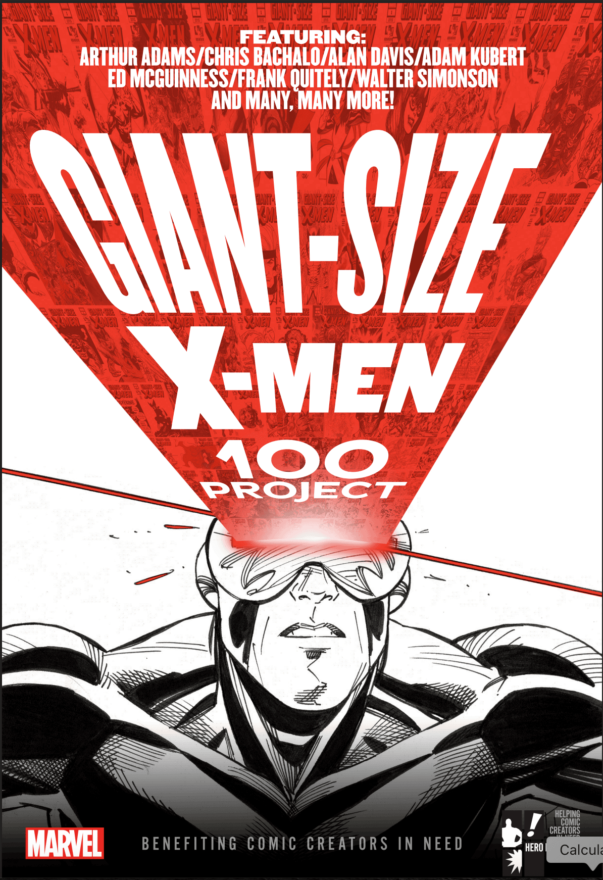 Cover of Giant-Size X-Men 100 comic book supporting Hero Initiative charity.