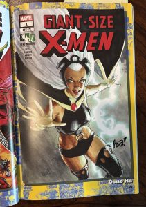 Comic book cover featuring Giant-Size X-Men character with lightning effects.