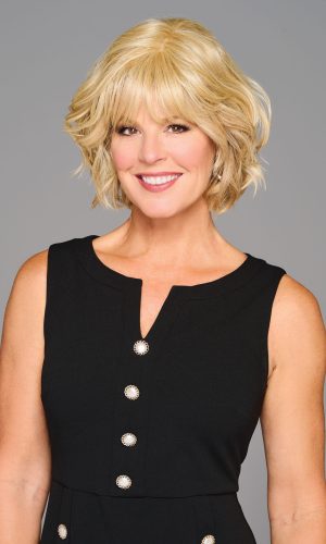 Beach waves wig with tousled, layered blonde hair for a natural, effortless style. Perfect for casua.