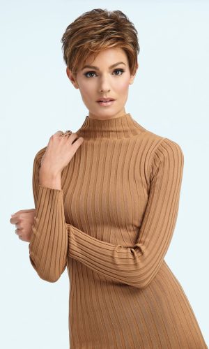 Stylish short French wig for women, perfect for a sophisticated look.