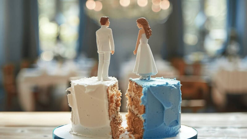 Divorce - wedding cake cut in two