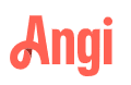 Red text logo displaying the word "Angi" with the letter "A" featuring a stylized swirl design.