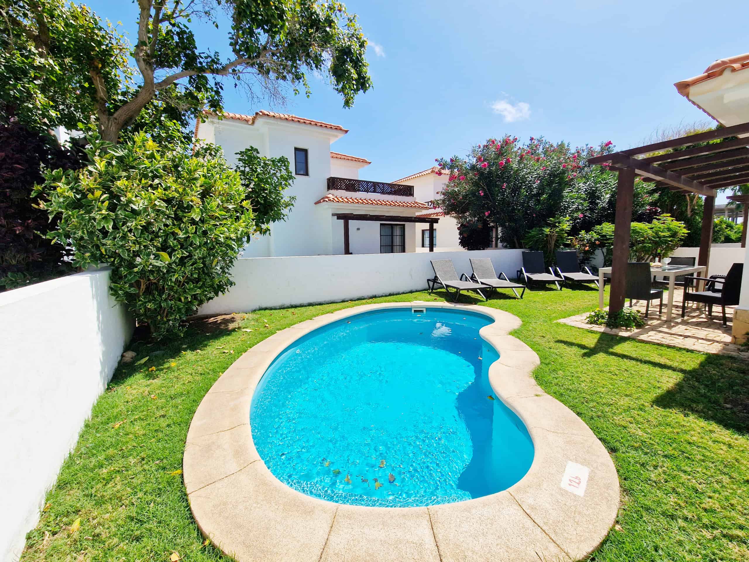 Rear Garden, Terrace and plunge Pool - Stunning 3 Bed Villa with Wide Ocean Views, Melia Tortuga