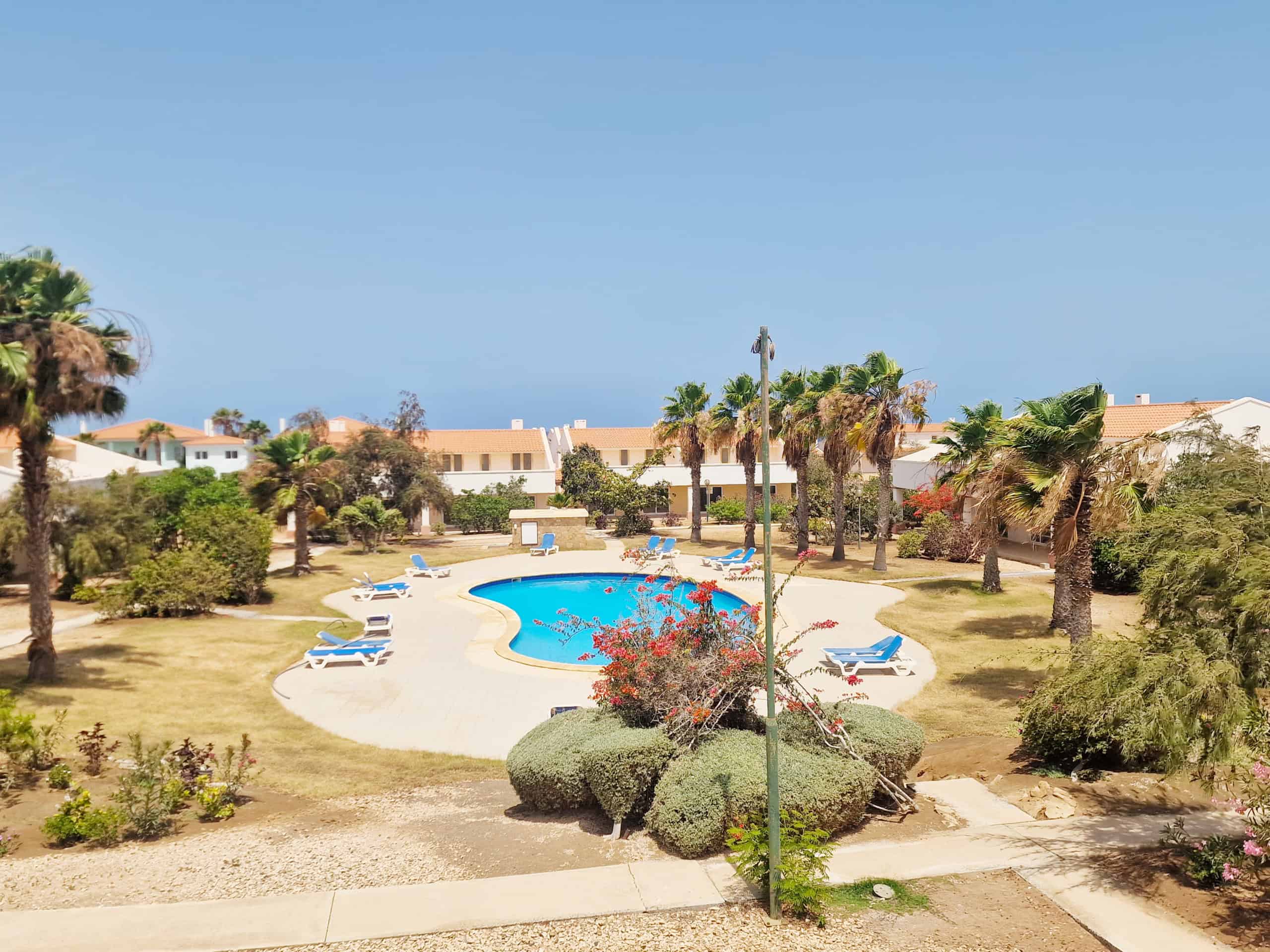 Terrace view: Paradise Beach: 3 Bed Poolside Townhouse