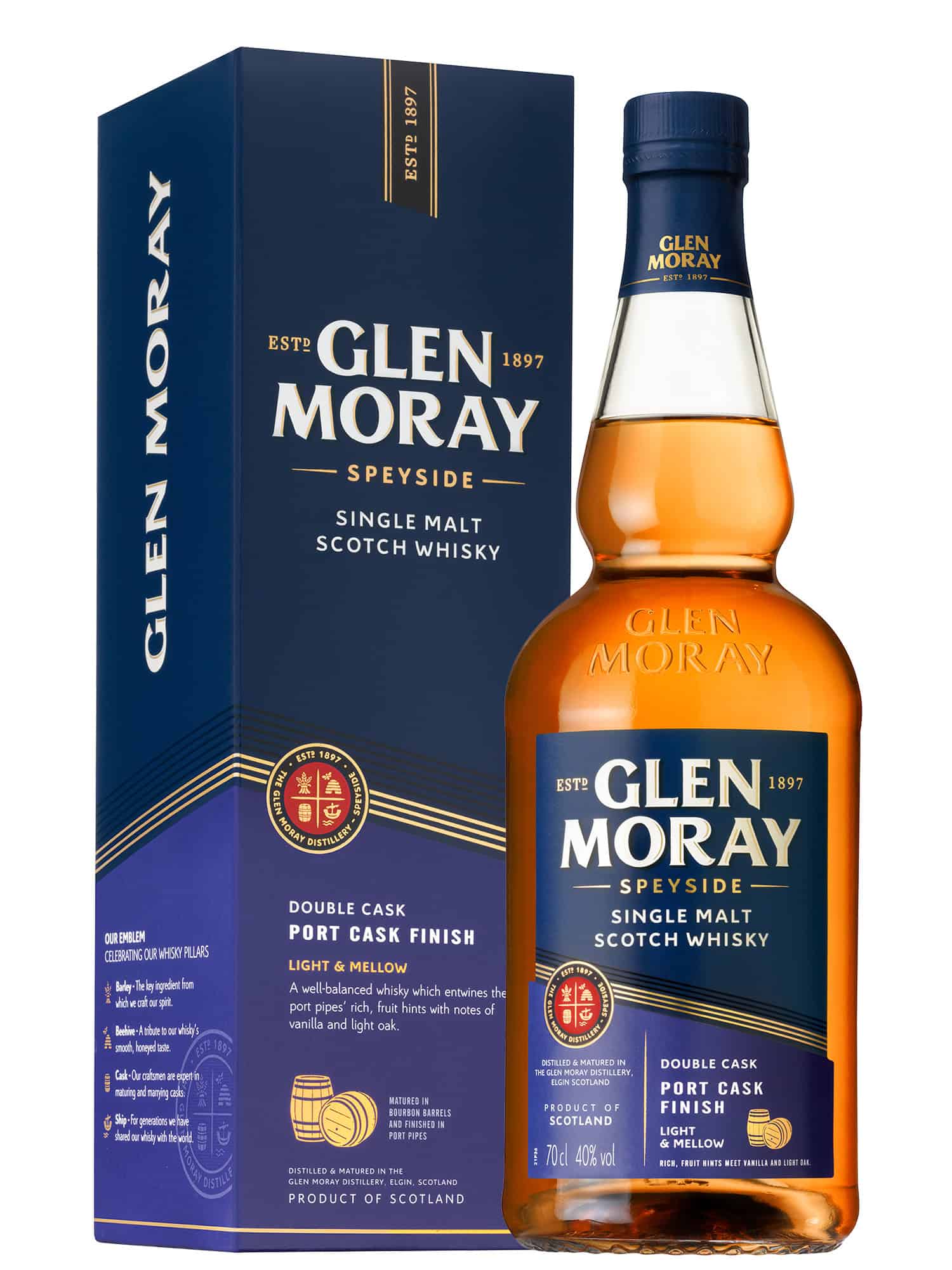 Glen Moray Port Cask Speyside Single Malt Scotch Whisky 70cl