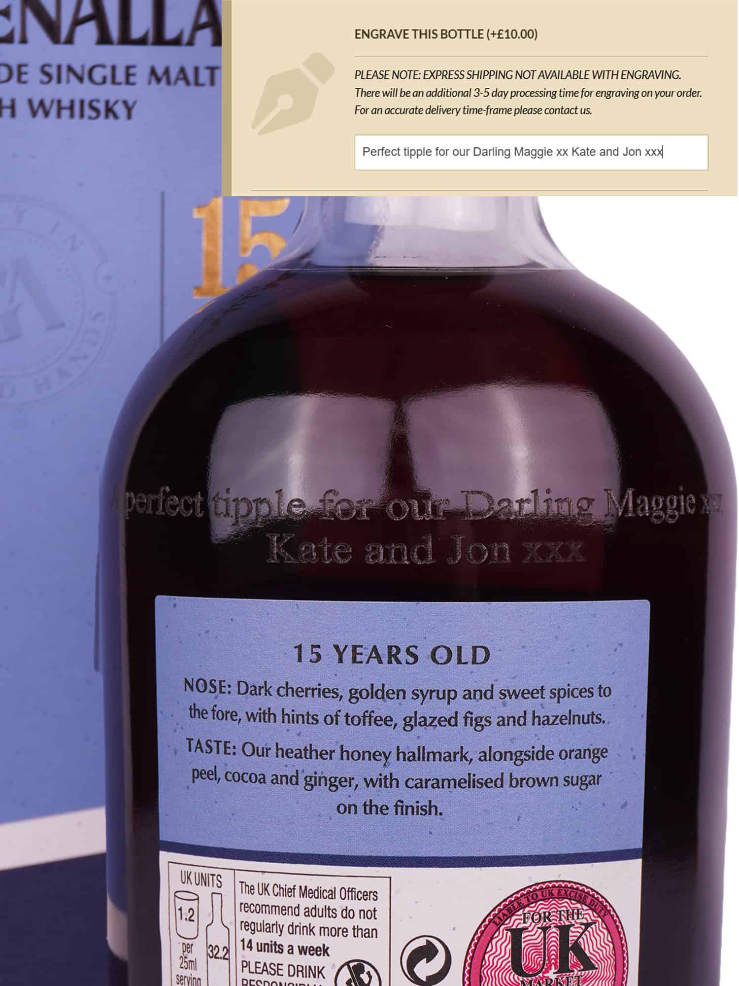 Engraved Glenallachie 15 (w) Note