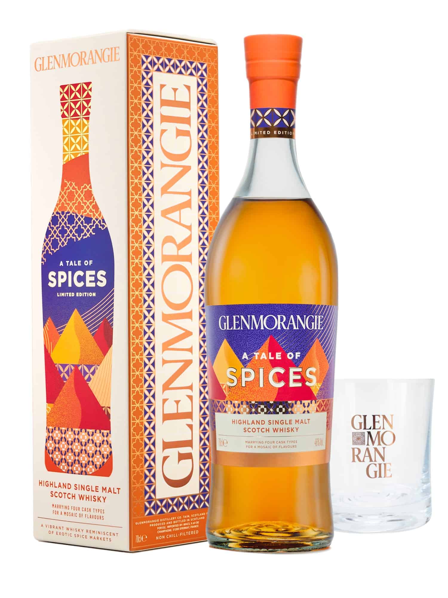Glenmorangie A Tale of Spices Highland Single Malt Scotch Whisky With Free Whisky Tumbler