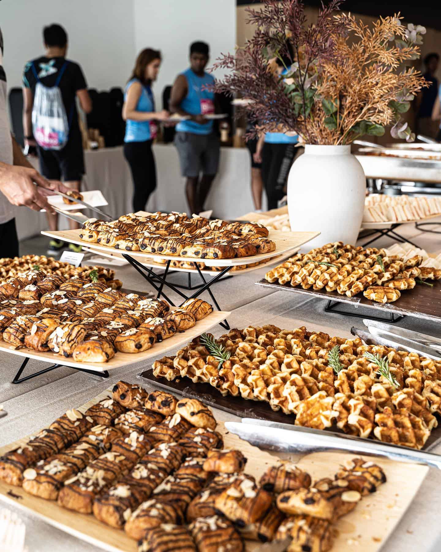 High tea buffet catering by iDoCatering, featuring a variety of desserts