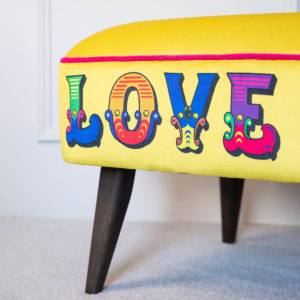 All You Need Is Love Slogan Stool