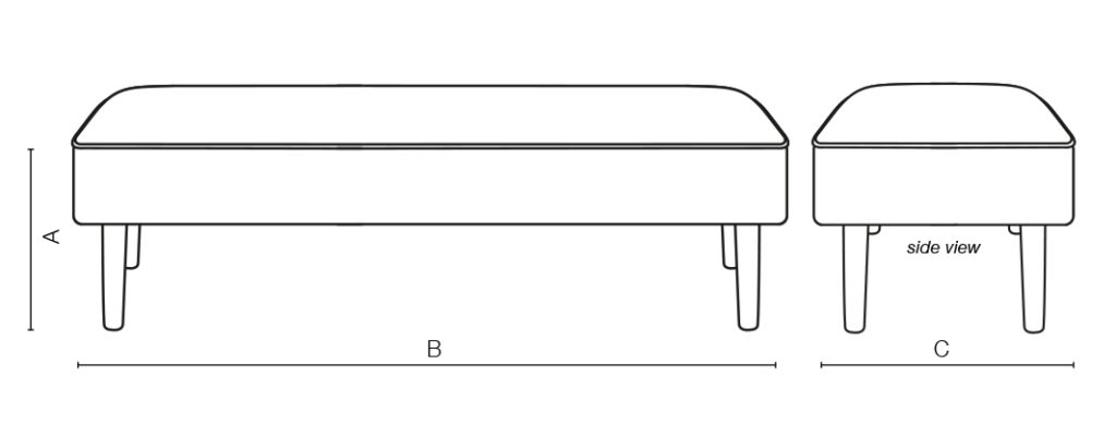 Long Slogan Stool dimension