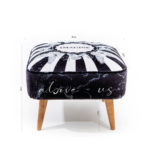 Imagine inspired velvet slogan foot stool – image 2
