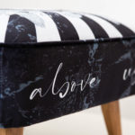 Imagine inspired velvet slogan foot stool – image 3