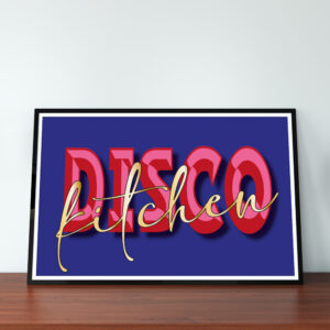 Kitchen Disco A4 Typographic Print