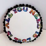 All You Need Is Love Round Pom Pom cushion – image 2