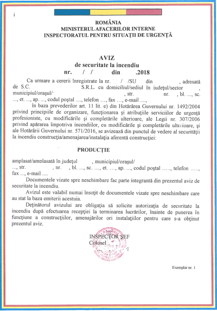 Obținere aviz ISU - Solicita elaborarea documentației