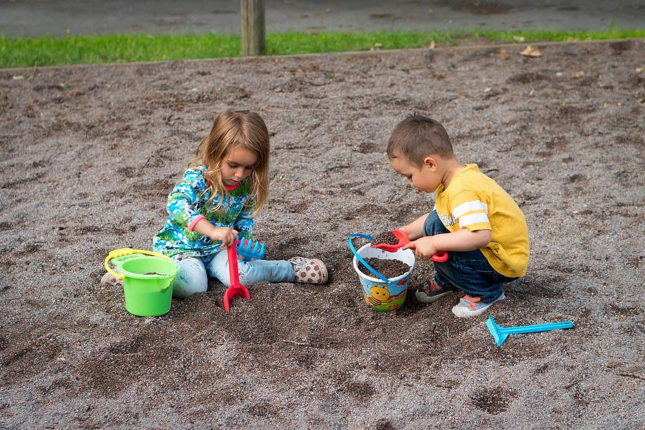 Playground with kids