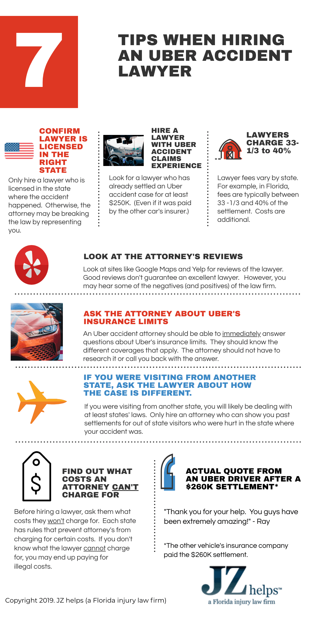 Uber accidents. 7 tips when hiring a lawyer